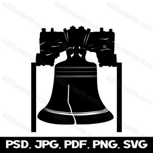 Liberty Bell Silhouette svg png psd pdf jpg Transparente uso comercial impressão sob demanda gráficos vetoriais Clipart