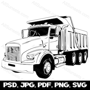 Dump Truck SVG Tipper Diesel Dirt Dumping Gravel Hauler Driver Vector Graphics Clip Art png eps svg jpg psd File Types