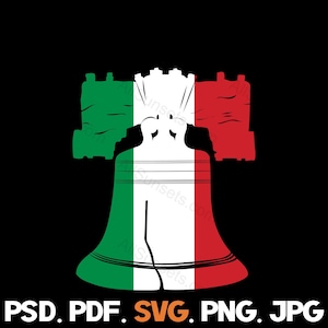 Liberty Bell Bandeira italiana Cores svg png psd pdf jpg Verde Branco Vermelho Uso comercial Imprimir sob demanda Clipart