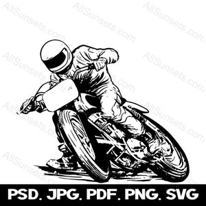 Moto Racing svg png psd jpg pdf Types de fichiers Dirt Bike Racer Vector Graphics Clipart Motor Commercial Use Print on Demand