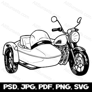 オートバイ サイドカー SVG ベクター グラフィックス クリップアート svg png psd jpg eps ファイル タイプ モーター バイク バイカー ライダー 商用利用 オンデマンド印刷