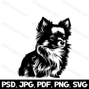 Pomeranian Puppy Silhouette svg png jpg pdf psd File Types Dog Breed Vector Black Pup Pet Owners Commercial Use Graphic