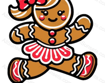 Gingerbread Woman Running Svg Png Pdf Psd Jpg Files Natale Jogging Natale Ringraziamento Clipart Gingerbread Cookie Lady