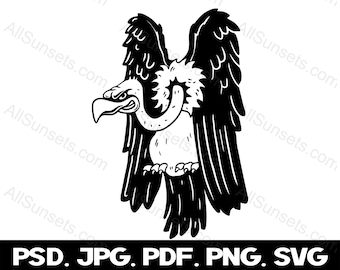 Vulture Sitting svg png pdf psd jpg File Formats Buzzard Condor Turkey Bird Vector Graphics Print on Demand Commercial Use Clip Art