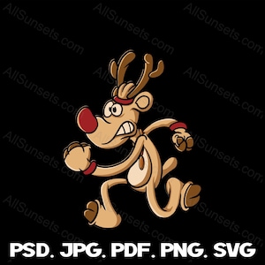 Rendieren Racing svg png pdf psd jpg Bestandstypen 5k 10k Halve Marathon Medaille Kerst Joggen Hardlopen Wandelen Cricut Commerciële Clipart