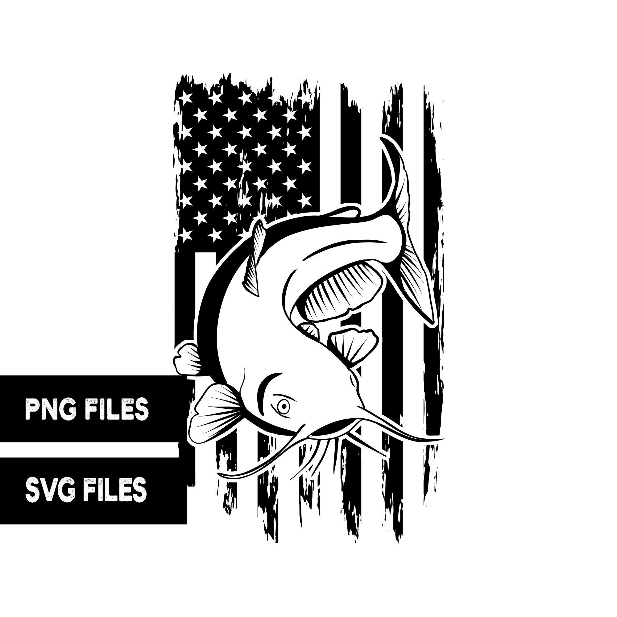 Catfish American Flag PNG SVG Cut Files Fishing Patriotic