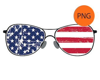 Amerikanische Flagge Sonnenbrillen Sonnenbrillen PNG und SVG Datei Patriotic 4th of Juli USA Kommerzielle Nutzung Transparente Clipart