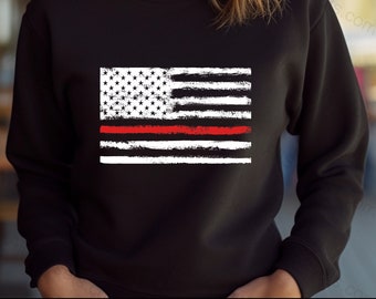 Firefighter Axe American Flag Thin Red Line Fireman - Pride In Duty