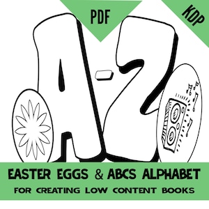 KDP Alphabet Easter Egg Coloring Pages Sheets PDF ABC Letters Colouring Pages For Creating A to Z Coloring Books
