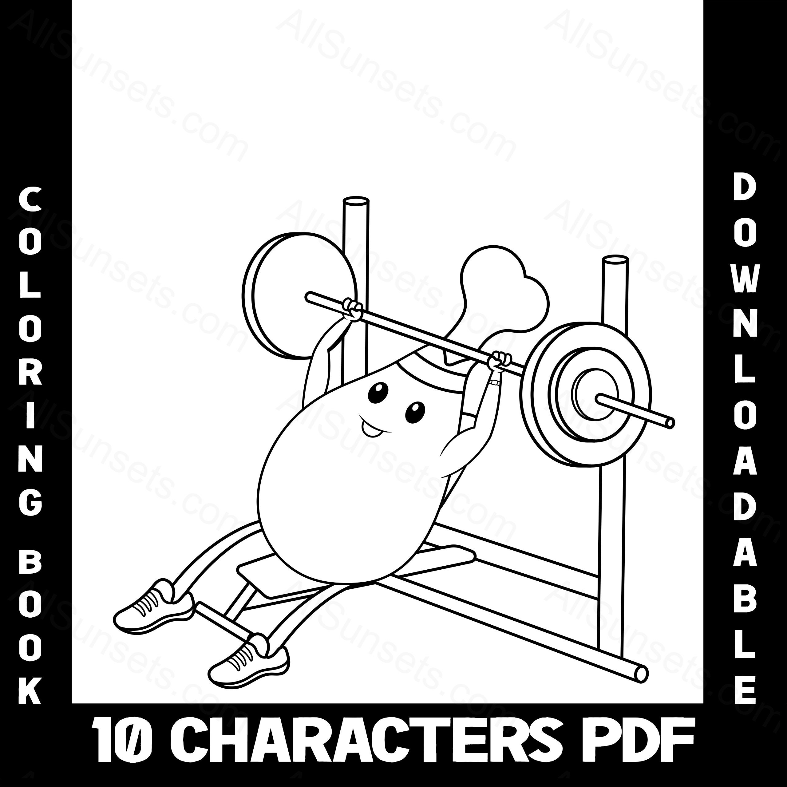KDP Workout Exercise Coloring Pages Funny Fitness PDF Getting Healthy ...