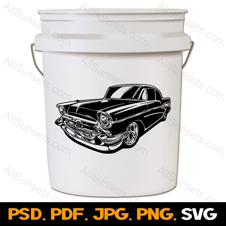 1950s Classic Car SVG Vintage 50s Vehicle Antique Automobile Clipart png psd jpg pdf Files Commercial Print On Demand Use