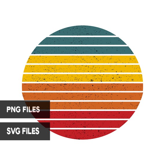 Download Grunge Retro Vintage Sunset Png And Svg Cut File Clipart Sun 4 Etsy