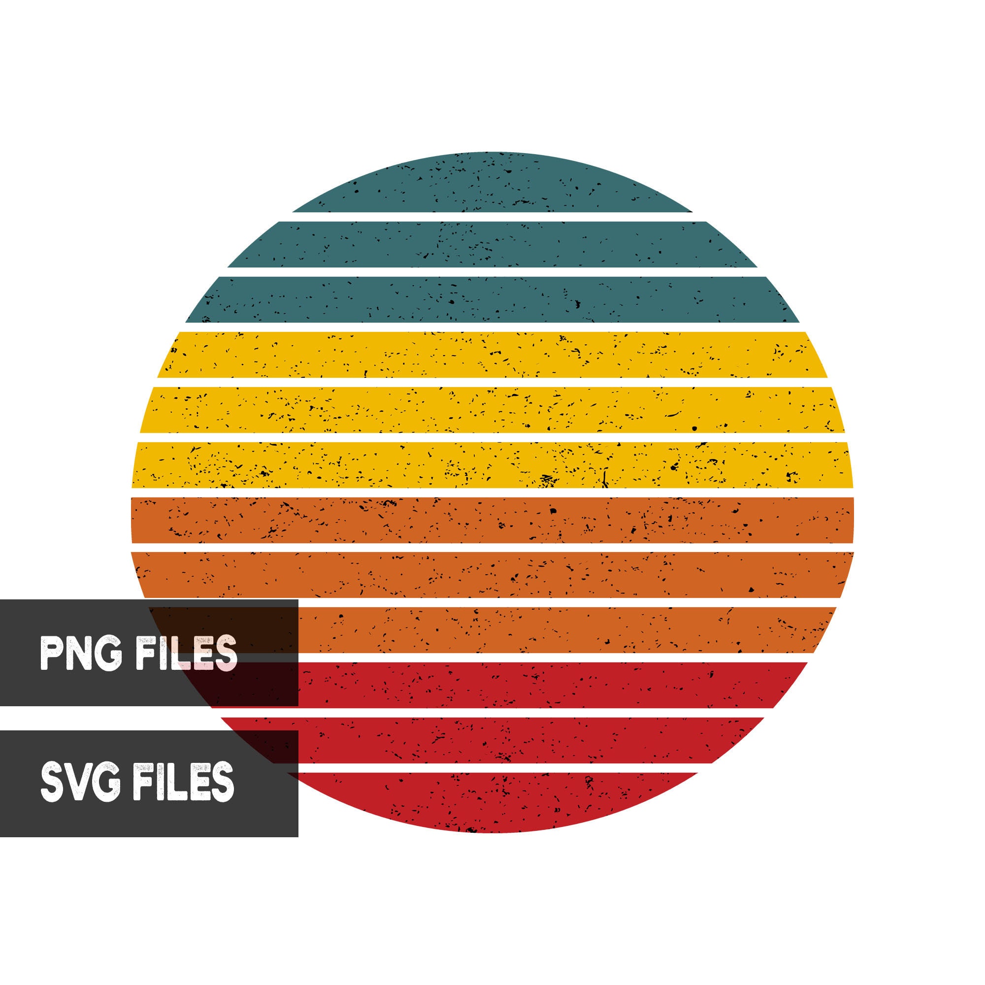 Download Grunge Retro Vintage Sunset Png And Svg Cut File Clipart Sun 4 Etsy