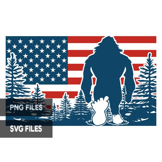 Bigfoot American Flag SVG PNG Files Forest Sasquatch Patriotic - Etsy UK