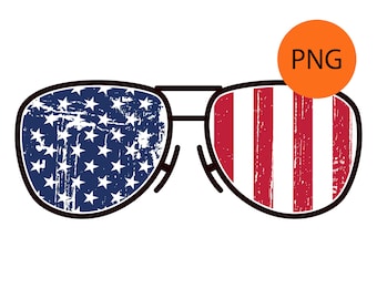 American Flag Sunglasses Thin Rim PNG Datei Patriotic 4. Juli USA Kommerzielle Nutzung Transparent Clipart