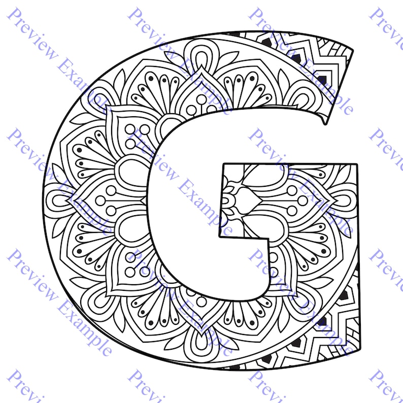 KDP Alphabet Mandalas Coloring Pages Sheets PDF ABC Letters | Etsy