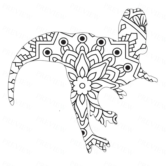 Download Kdp Mandala Dinosaurs Coloring Pages Interior Pdf 14 Dino Etsy