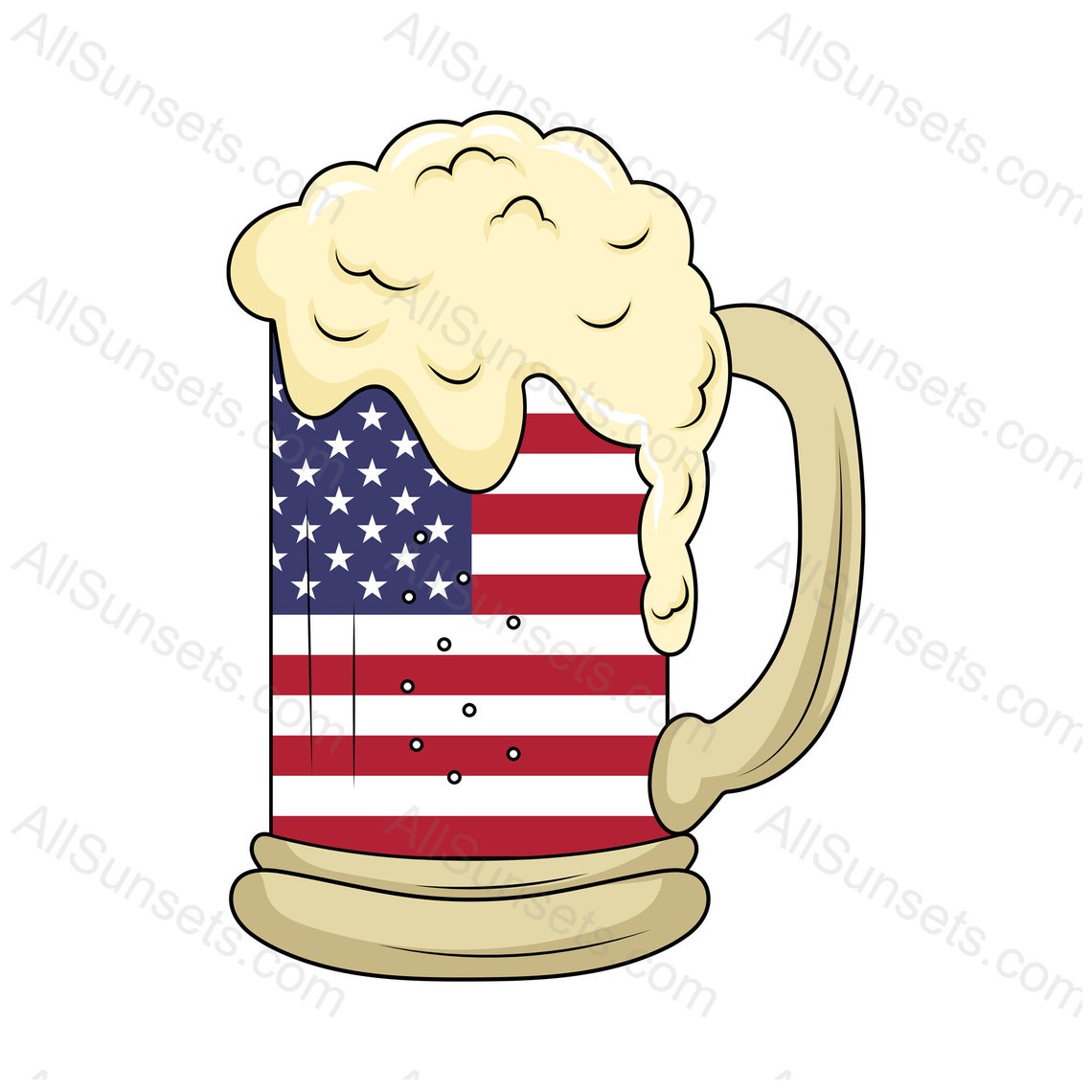 Beer Mug American Flag Png Psd Eps Jpg Pdf USA Clipart | Etsy