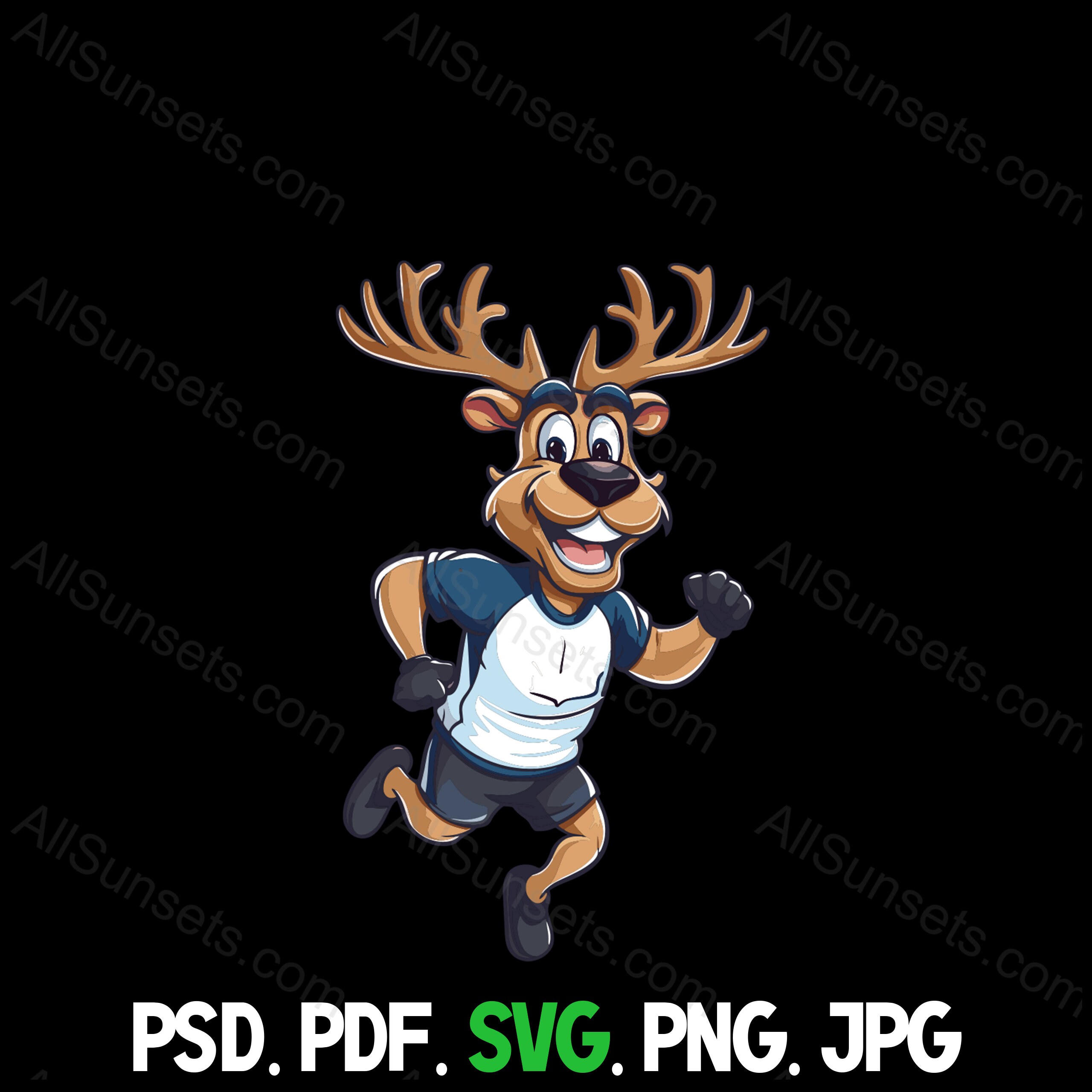 Reindeer Racing Svg Png Pdf Psd Jpg File Types 5k 10k Half Marathon ...
