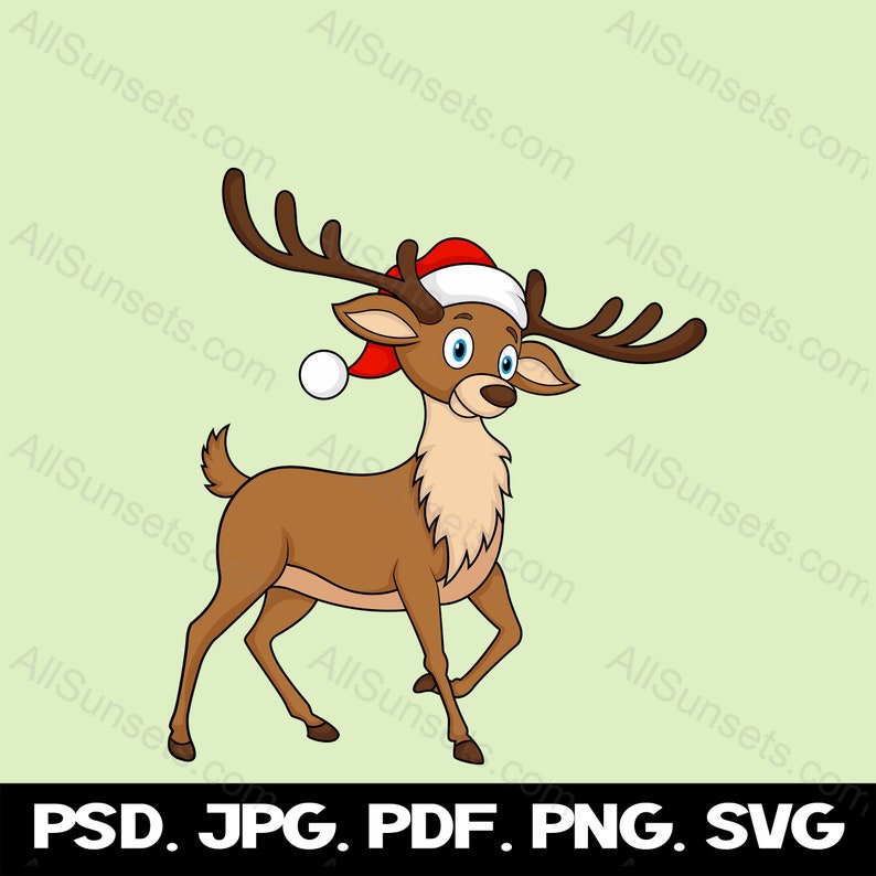 Reindeer Svg Png Jpg Pdf Psd File Types Deer Antlers Vintage Christmas ...