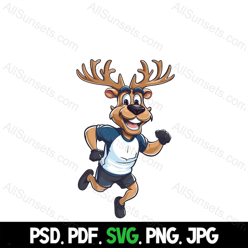 Reindeer Racing Svg Png Pdf Psd Jpg File Types 5k 10k Half Marathon ...
