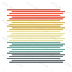 Retro Sunset Horizontal Bars svg png jpg psd pdf File Types Graphic Clipart Commercial Use or Print on Demand
