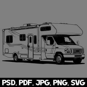 Class C Motorhome Silhouette Svg Png Psd Jpg Pdf File Types Camper ...