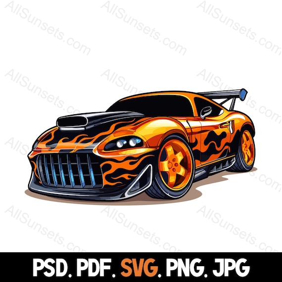 Crazy Cartoon Car Svg Png Psd Jpg Pdf File Types Japanese Tuner