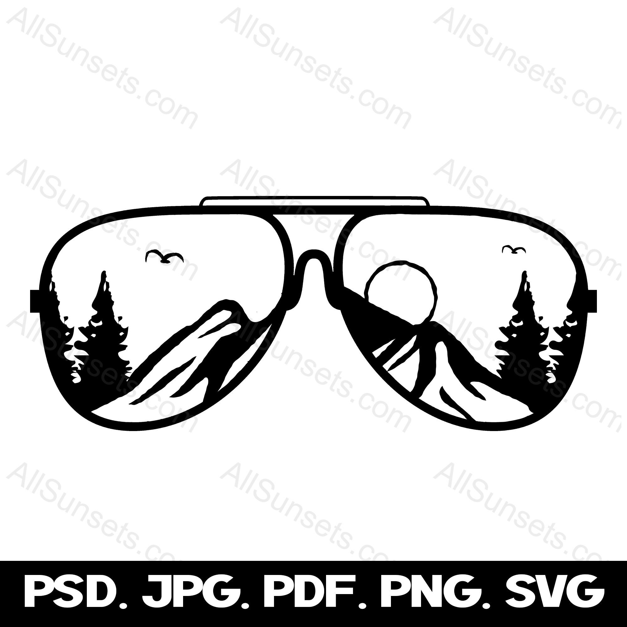 Occhiali da sole Clipart Montagne e alberi Occhiali Silhouette Avventura  Grafica PNG Uso commerciale Trasparente