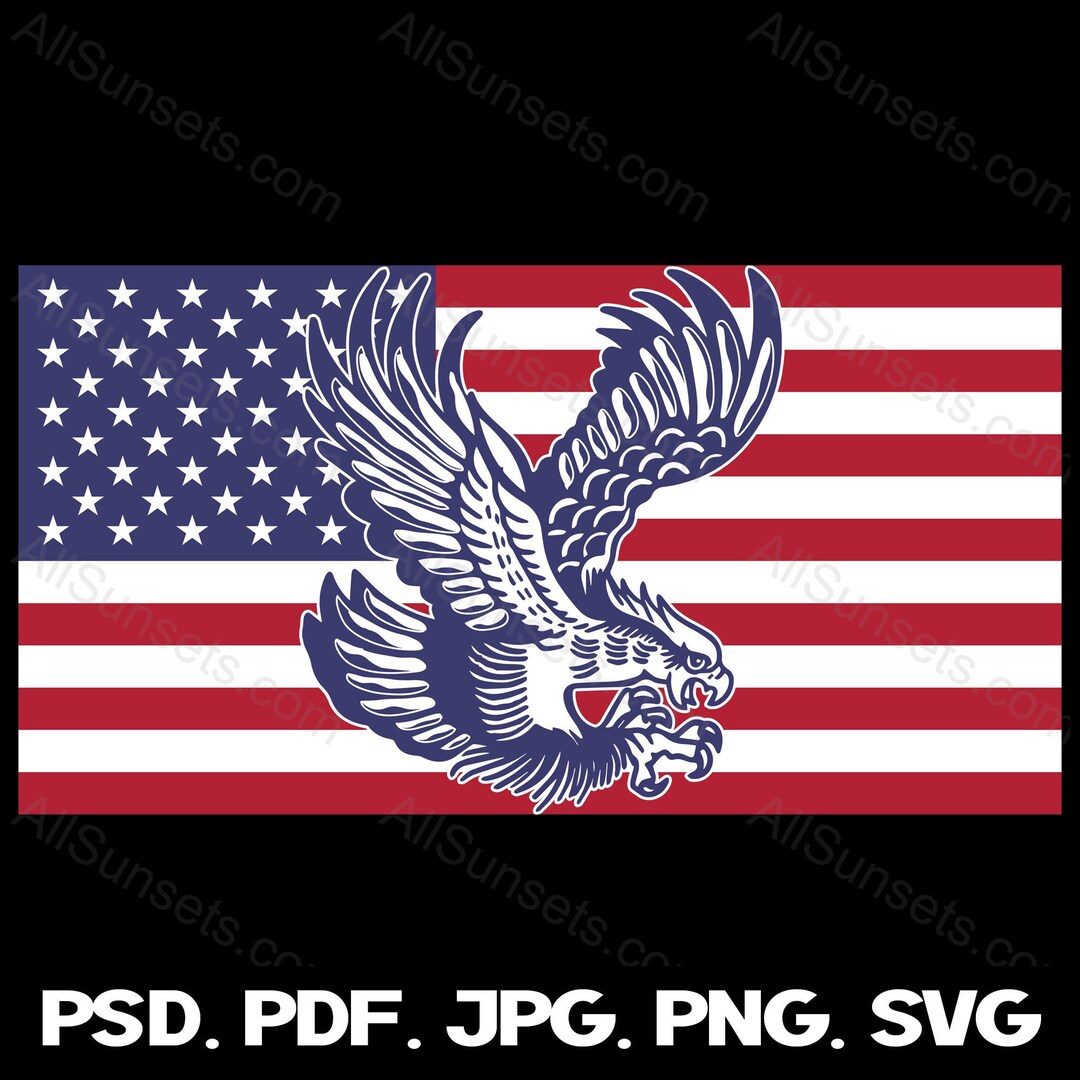 Eagle American Flag Svg Png Pdf Psd Jpg File Types Vector Bird Graphics ...