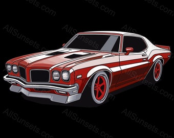 Baixe Carro Muscle Vintage em uma Estrada de Terra PNG - Creative