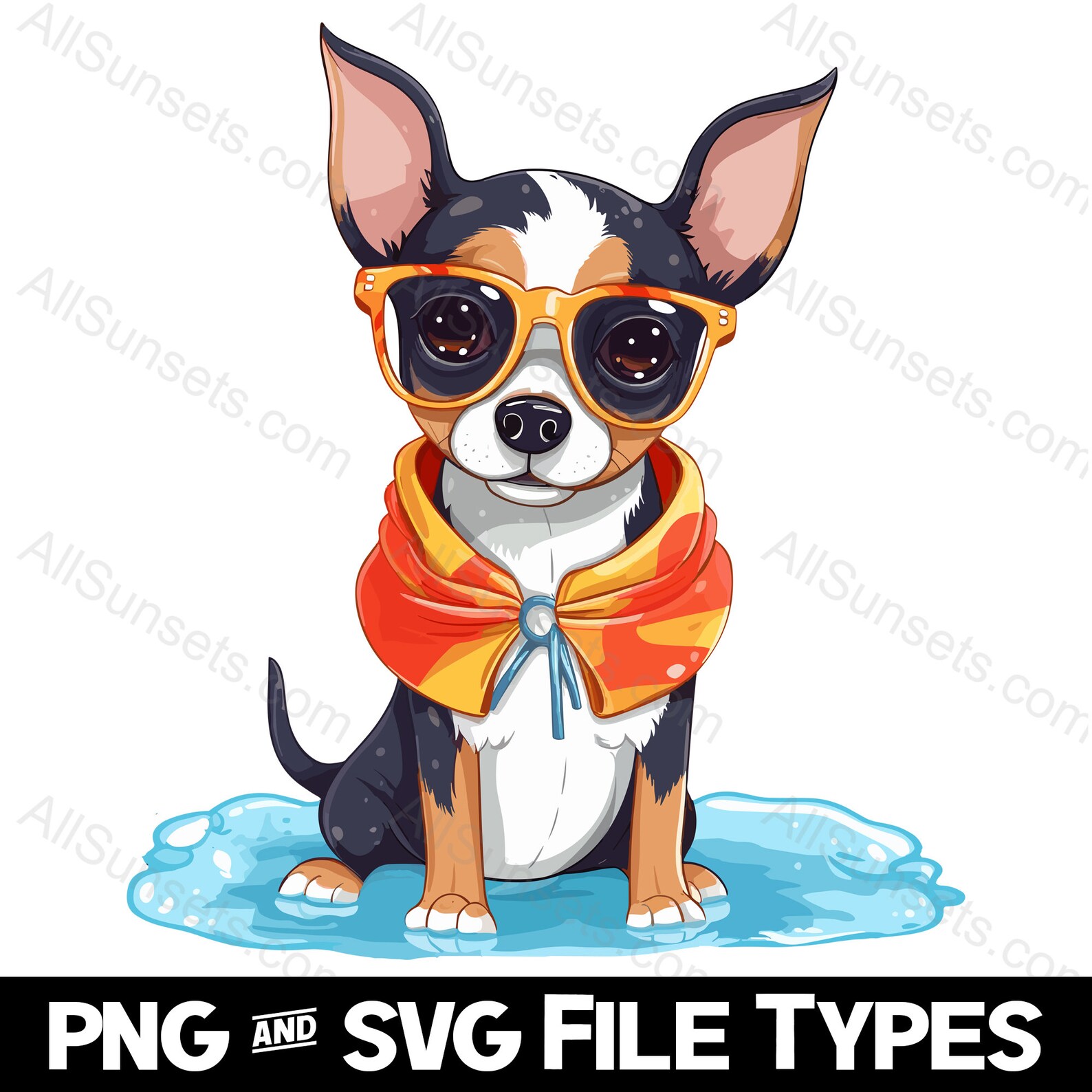 Dogs Wearing Sunglasses SVG PNG File Types 12 Pack Pitbull Chihuahua ...