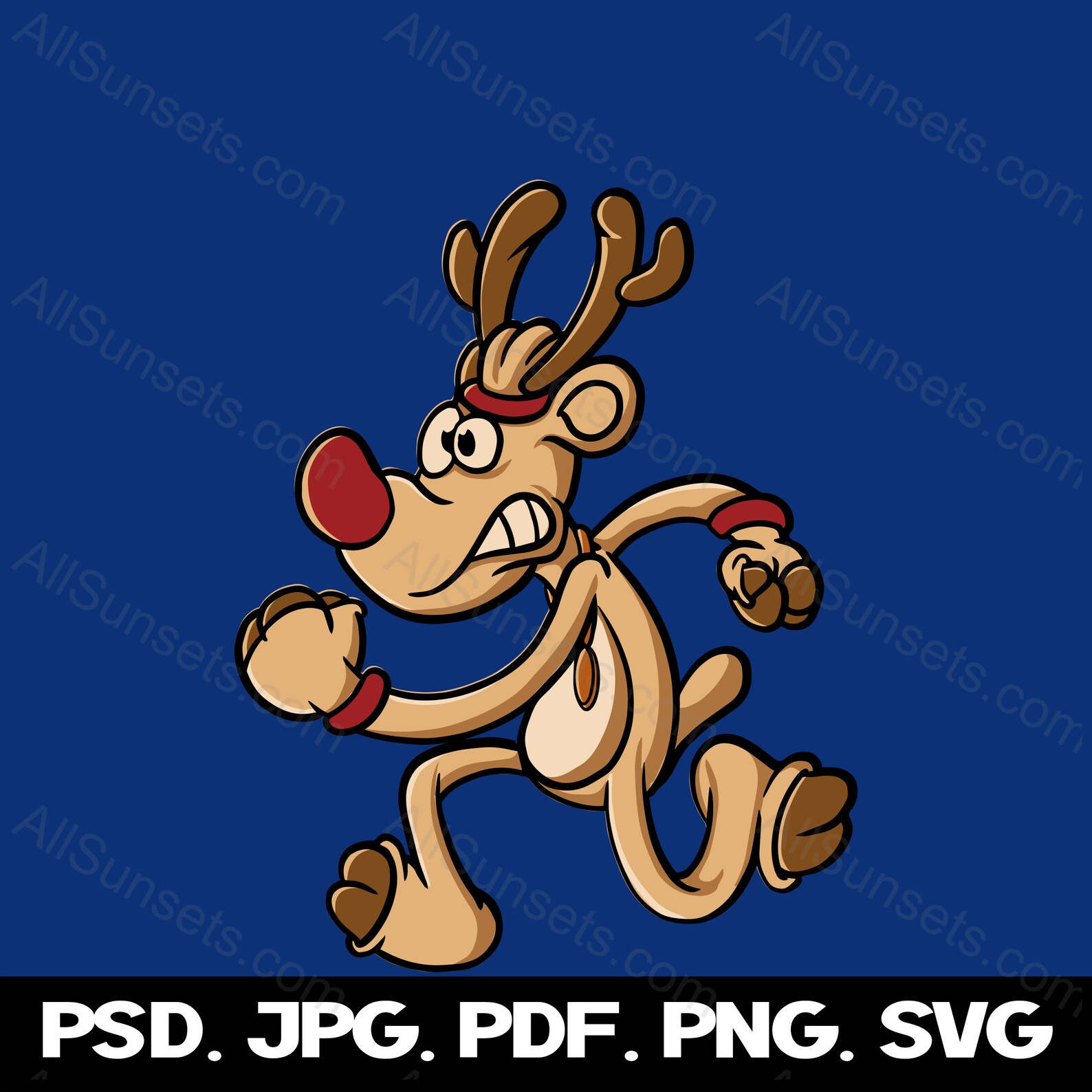 Reindeer Racing Svg Png Pdf Psd Jpg File Types 5k 10k Half Etsy