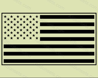 アメリカ国旗 SVG 単色 ボーダー付き ベクターグラフィックス USA 国旗