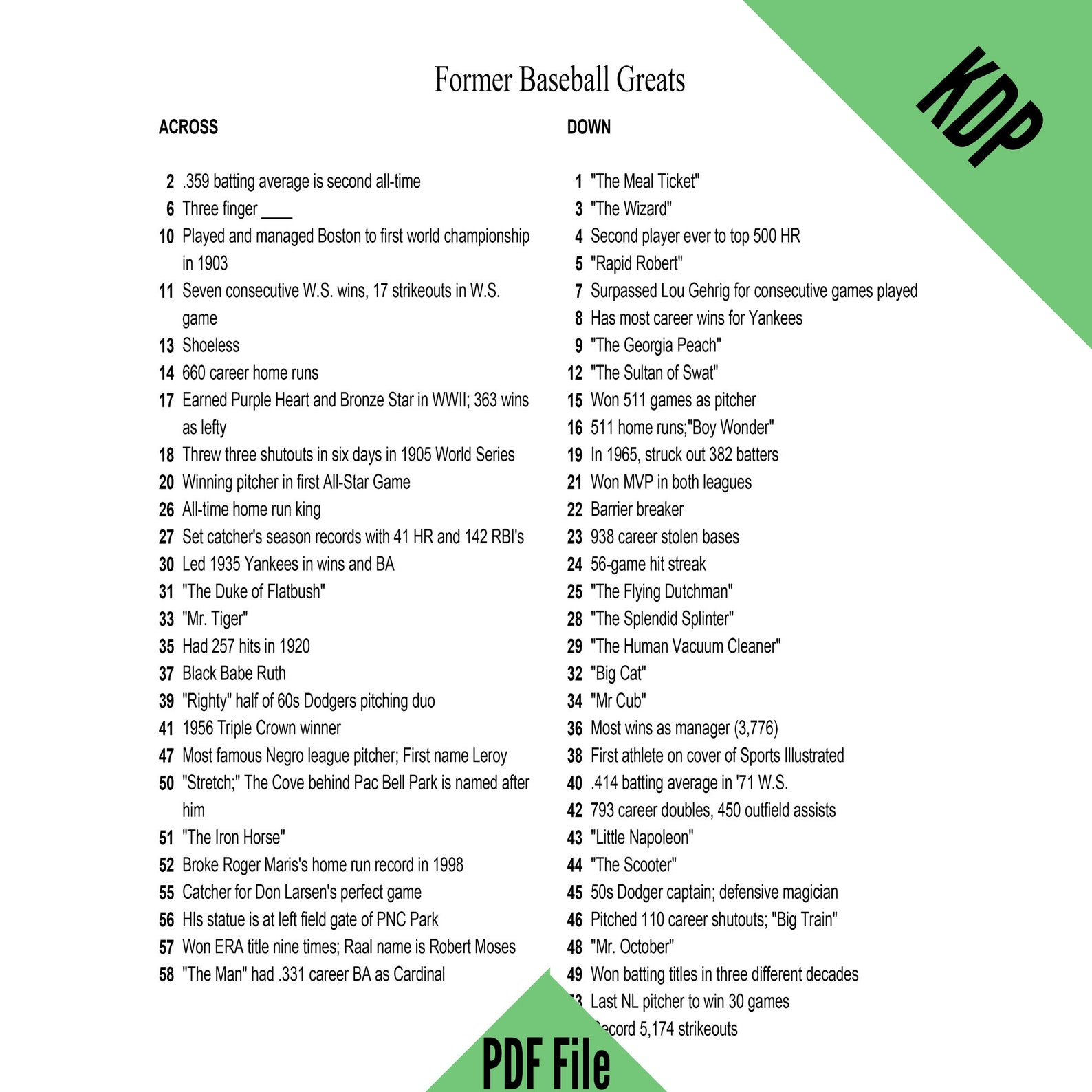 KDP 4 Crossword Puzzles With Clues and Answers in PDF Format for ...
