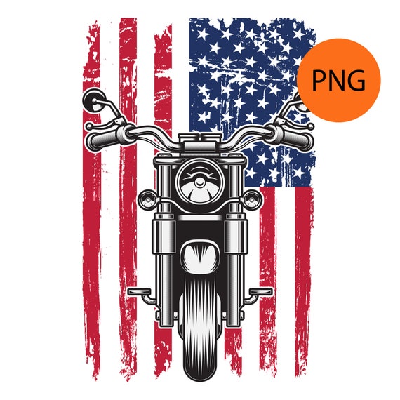 American Flag Motorcycle PNG Patriotic Background USA Biker - Etsy
