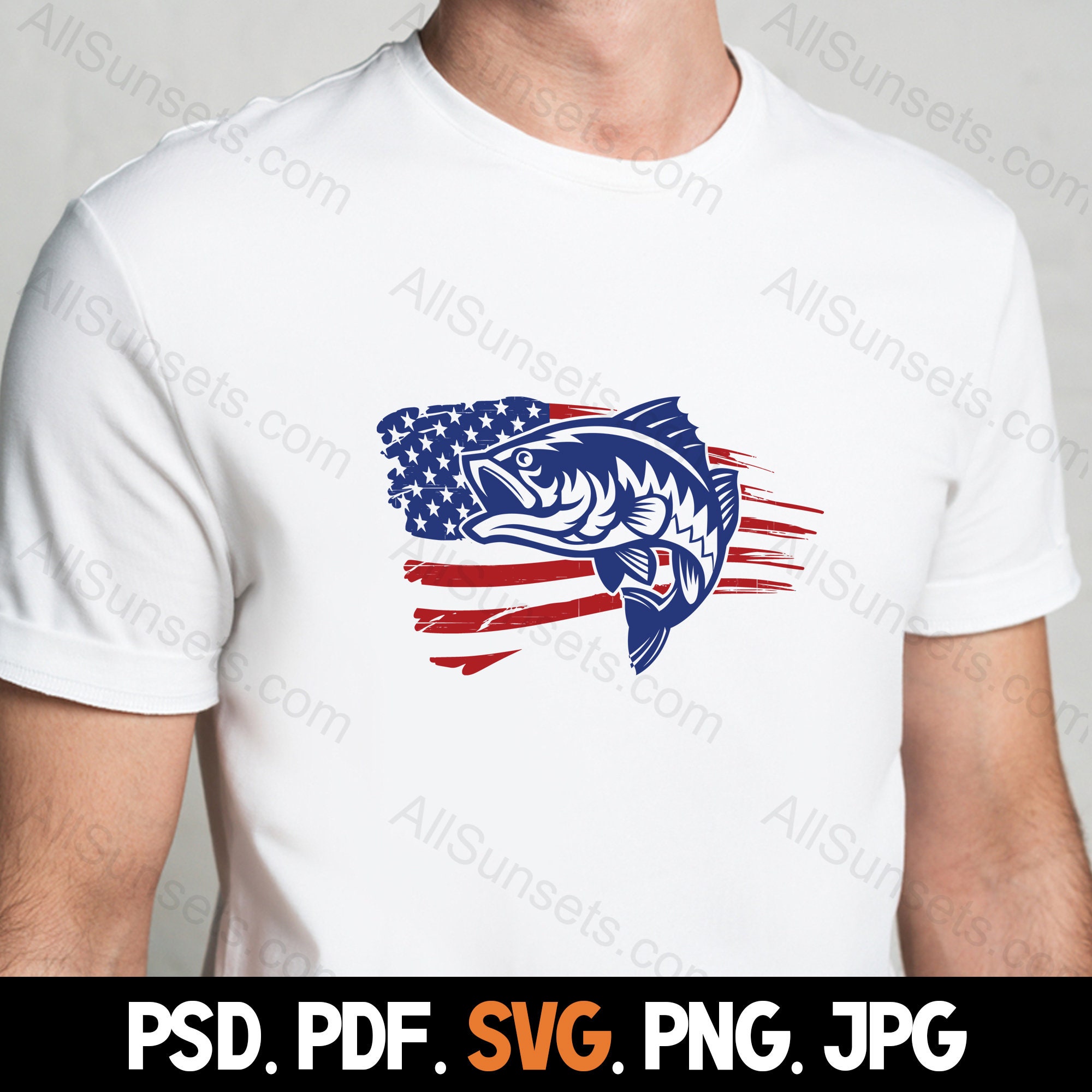Bass Fishing American Flag Svg Png Psd Pdf Jpg File Types Patriotic Battle  Torn Clipart Fisherman USA Commercial Use Print on Demand Graphic -   Norway