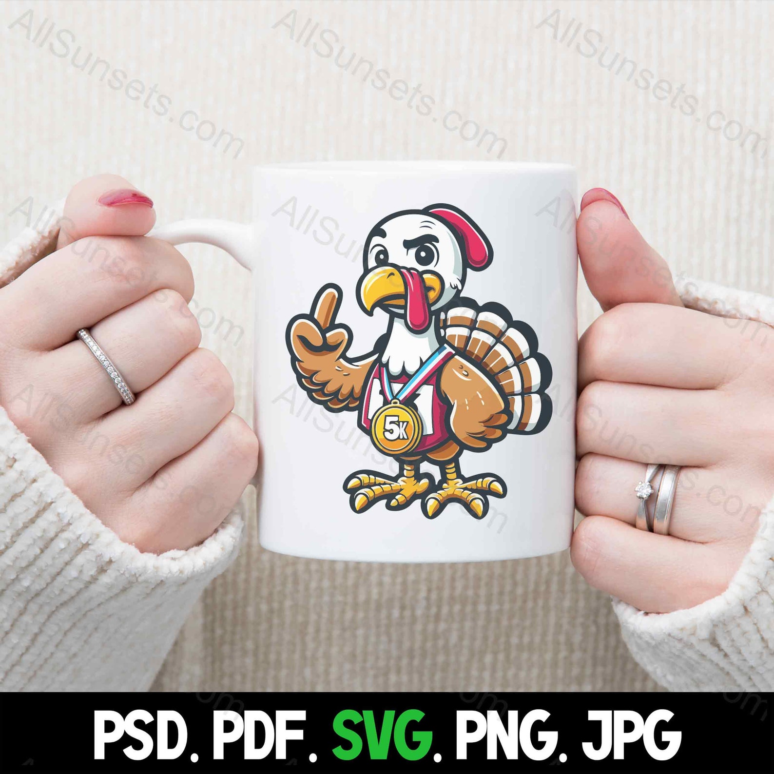 Trotting Turkey Racing Svg Png Pdf Psd Jpg Files Funny Finger 5k ...
