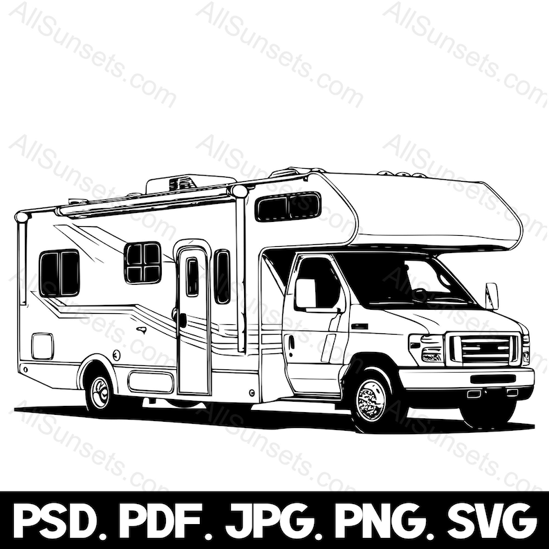 Class C Motorhome Silhouette Svg Png Psd Jpg Pdf File Types Camper ...