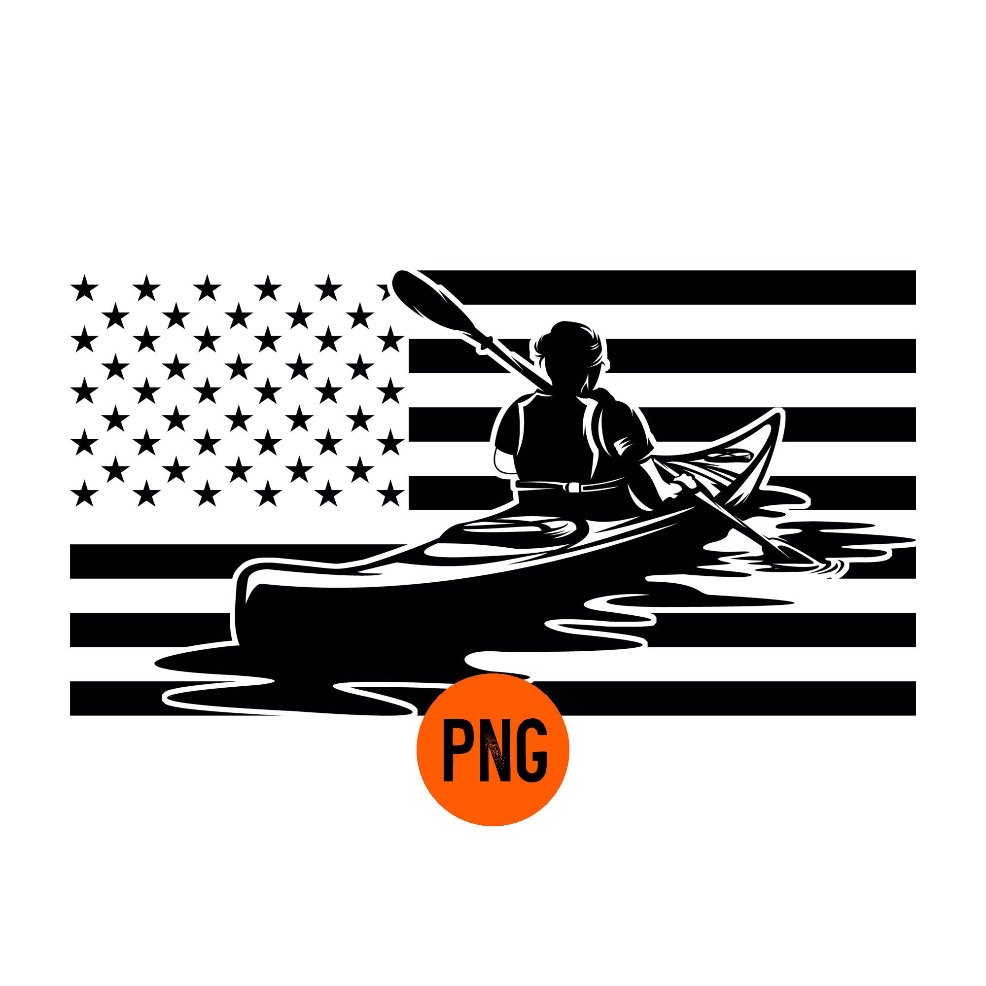 Kayaking Canoe Red Vintage American Flag Svg Png Jpg Psd Pdf Etsy