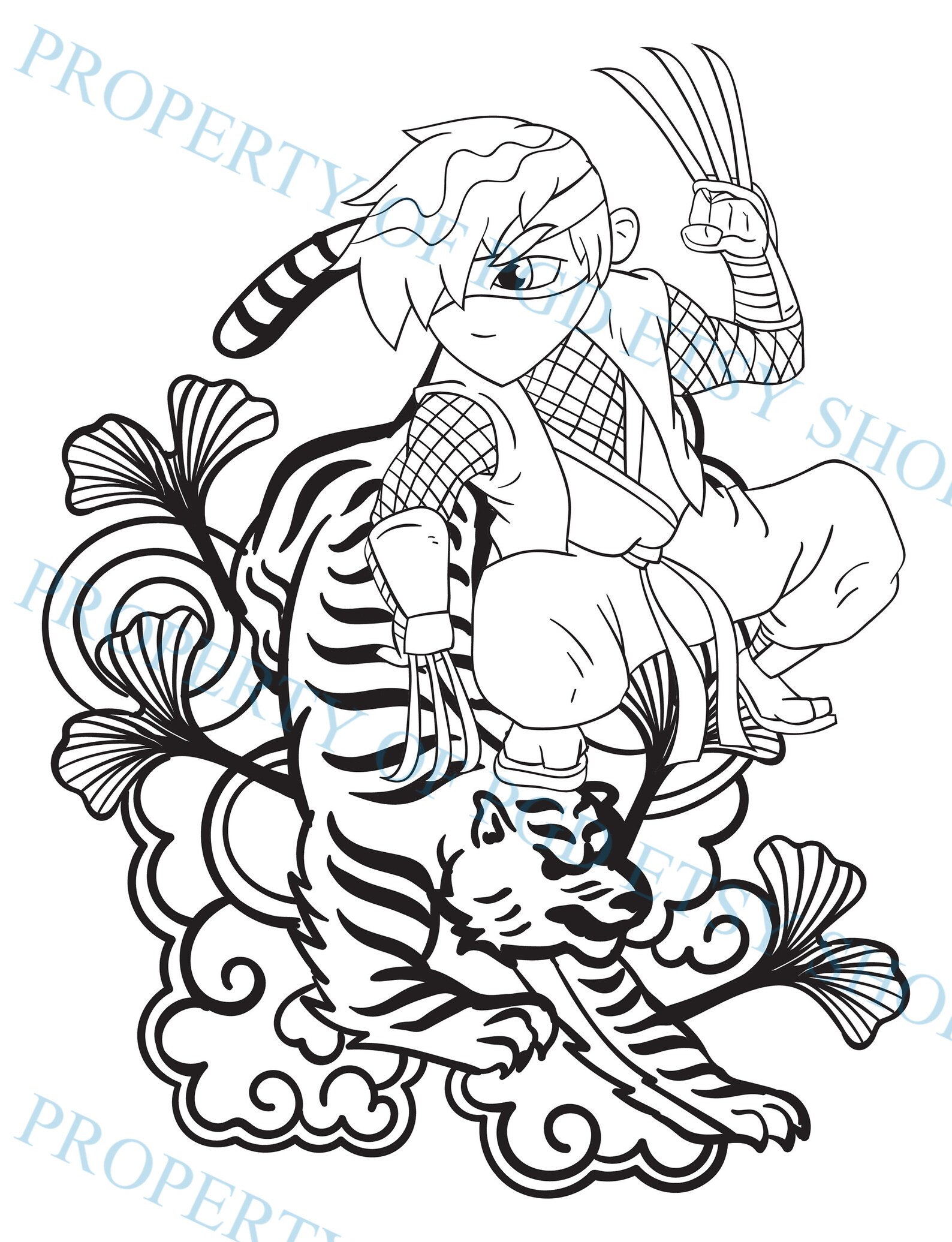 Ninja Japanese Warrior Coloring Book for Kids and Adults - Etsy