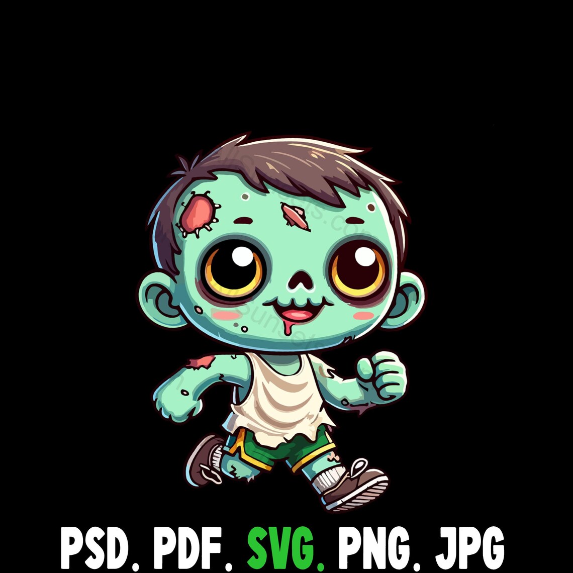 Zombie Racing Svg Zombie Cute Racing Clipart for Halloween 5K, 10K, Svg, Png, Pdf, Psd ...