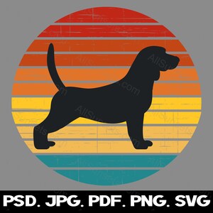 Beagle Dog Retro Vintage Sunset PNG Clip Art Commercial License Print ...