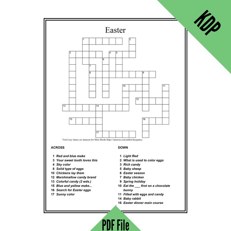 KDP 4 Crossword Puzzles With Clues and Answers in PDF Format for ...