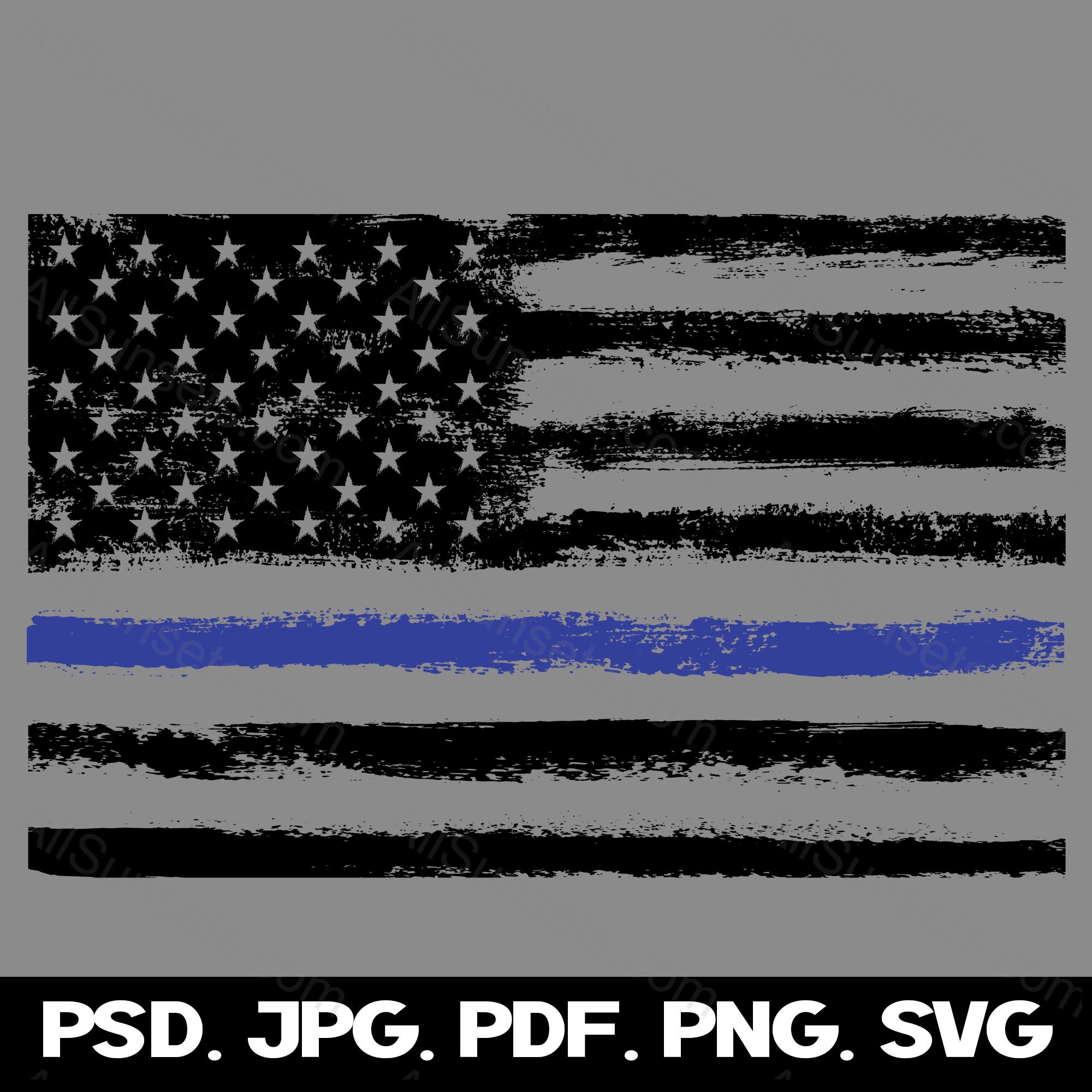 Law Enforcement - Car Coaster - Thin Blue Line USA Individual