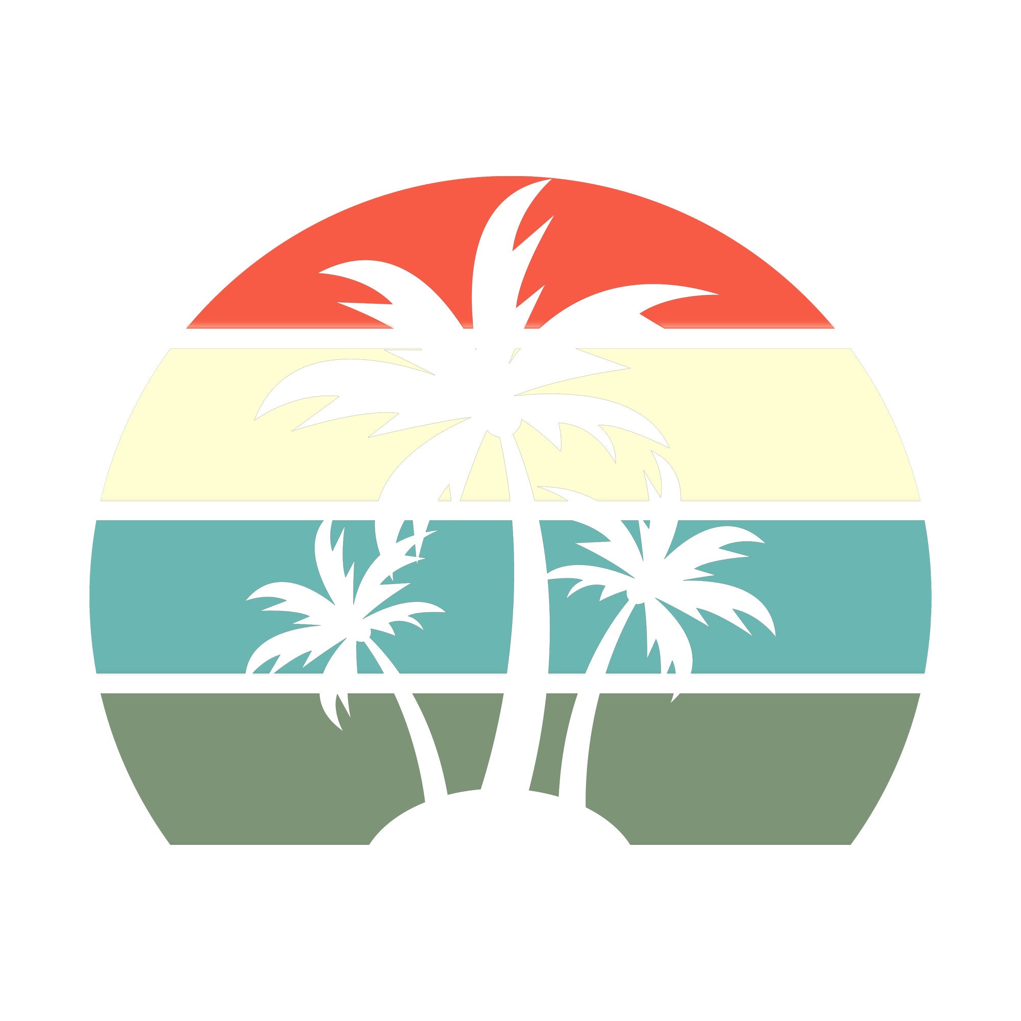 Retro Vintage Sunset PNG SVG Sunrise Background Beach Palm - Etsy