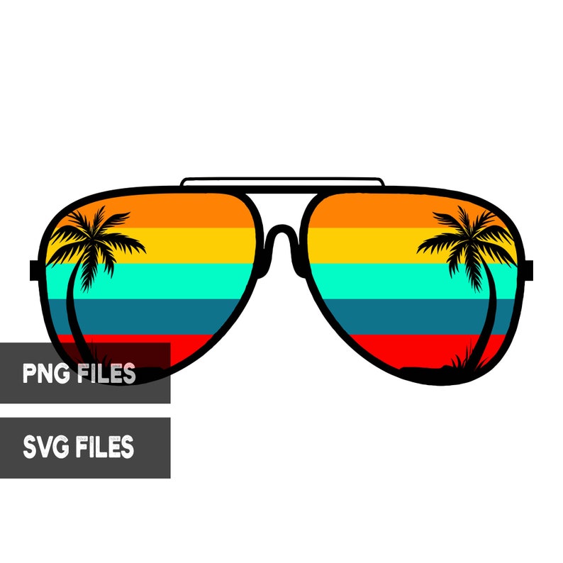 Palm Tree Retro Sunglasses Svg Png Jpg Psd Pdf File Types - Etsy