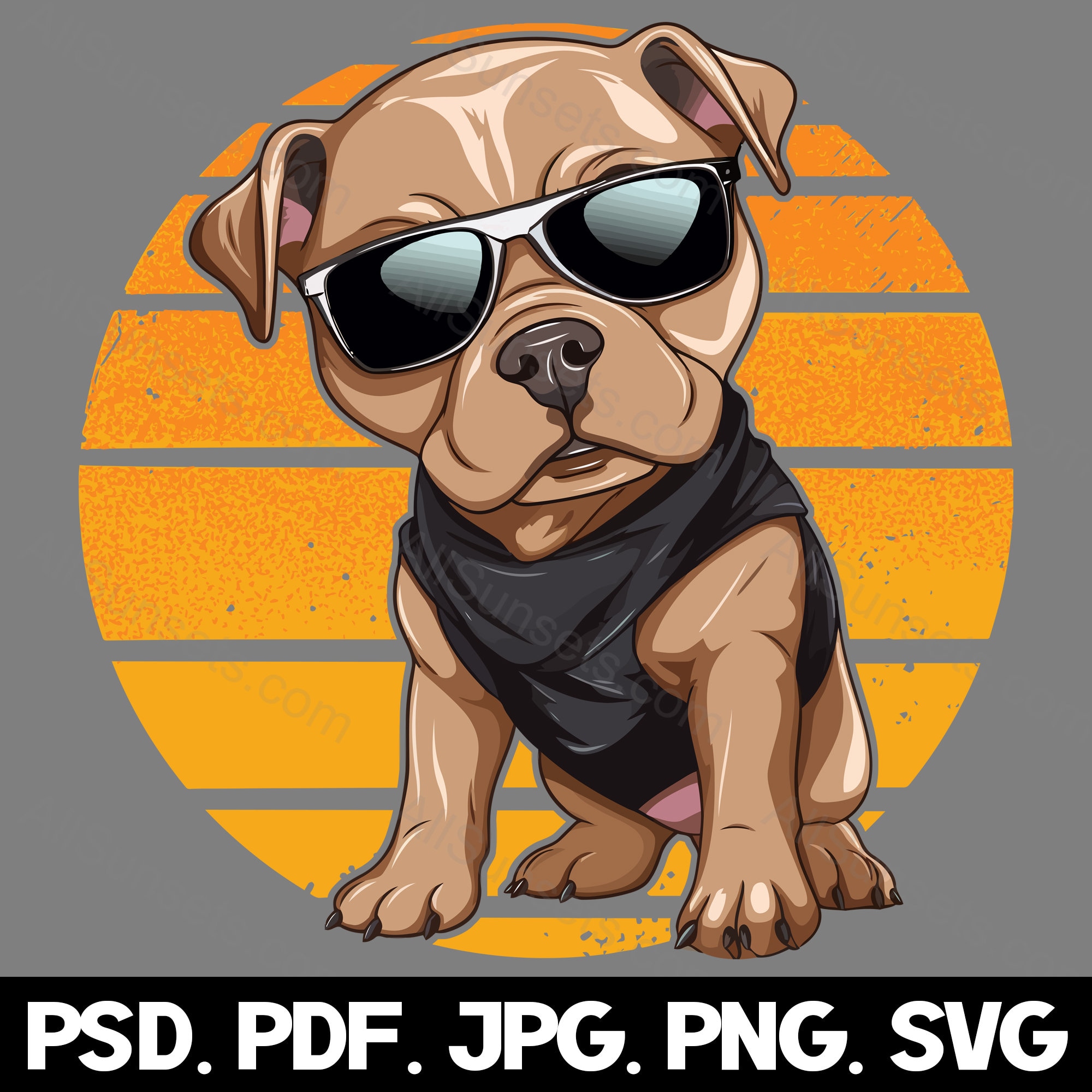 Pitbull With Sunglasses Svg American Pit Bull Terrier With Heart And