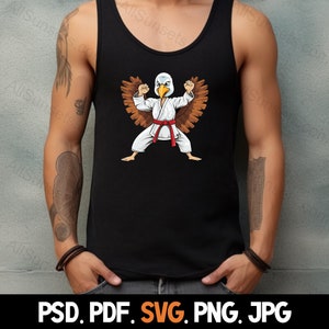 Turkey Martial Arts Thanksgiving Clipart Svg Png Pdf Psd Jpg File Types ...