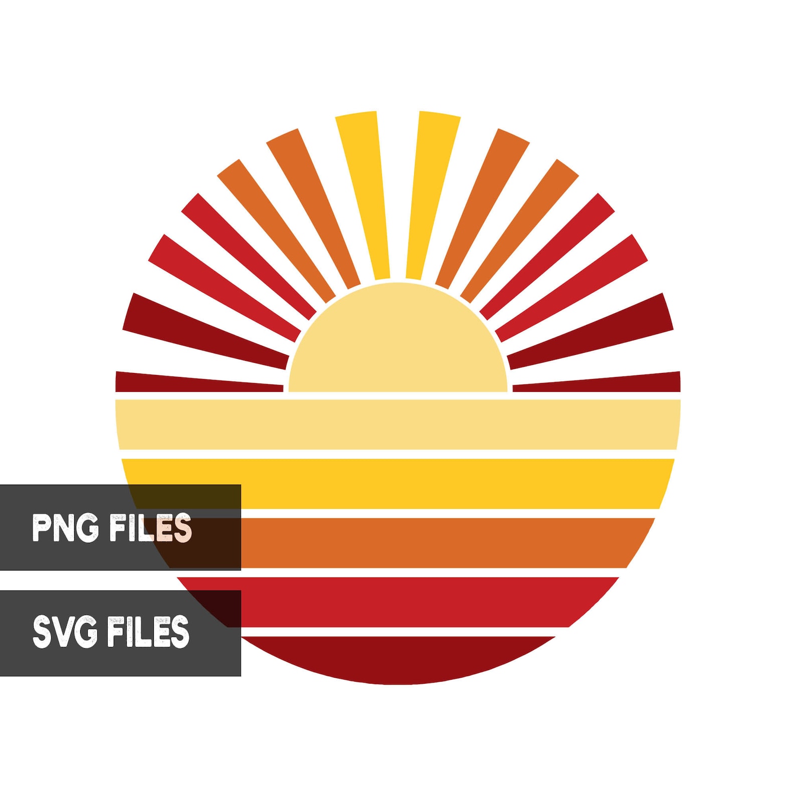 Svg Sun Rays Pattern Retro Sun Rays Full Circle Sunset Svg Png Jpg Psd Pdf File - Etsy